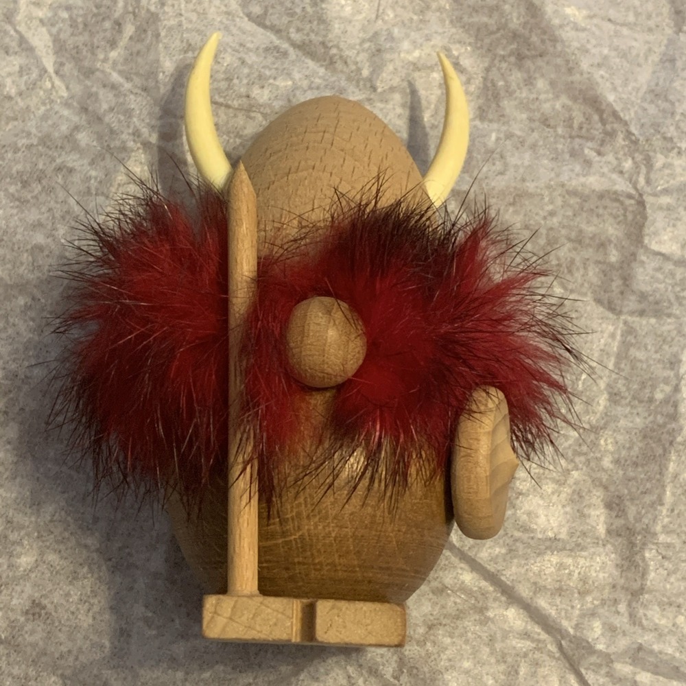 Vintage Danish Teakwood Viking Figurine Mid-Century - Picture 3 of 5